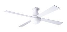 Modern Fan Co. BAL-FM-GW-52-WH-NL-002 - Ball Flush Fan; Gloss White Finish; 52" White Blades; No Light; Fan Speed and Light Control (3-w