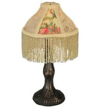 Meyda Blue 131721 - 10"H Fabric & Fringe Roses Mini Lamp