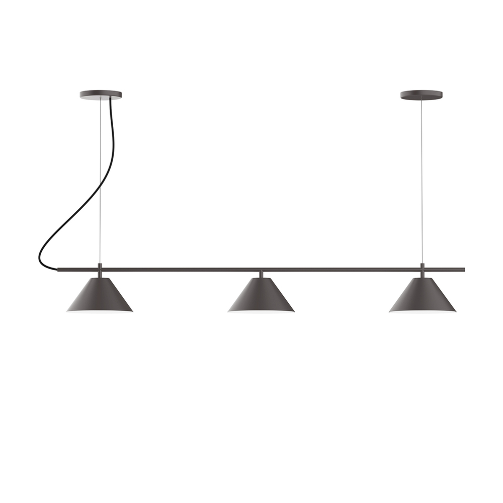 3-Light Linear Pinnacle LED Chandelier, Bronze Matte