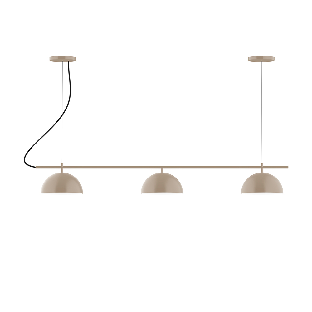3-Light Linear Arcade LED Chandelier, Clay