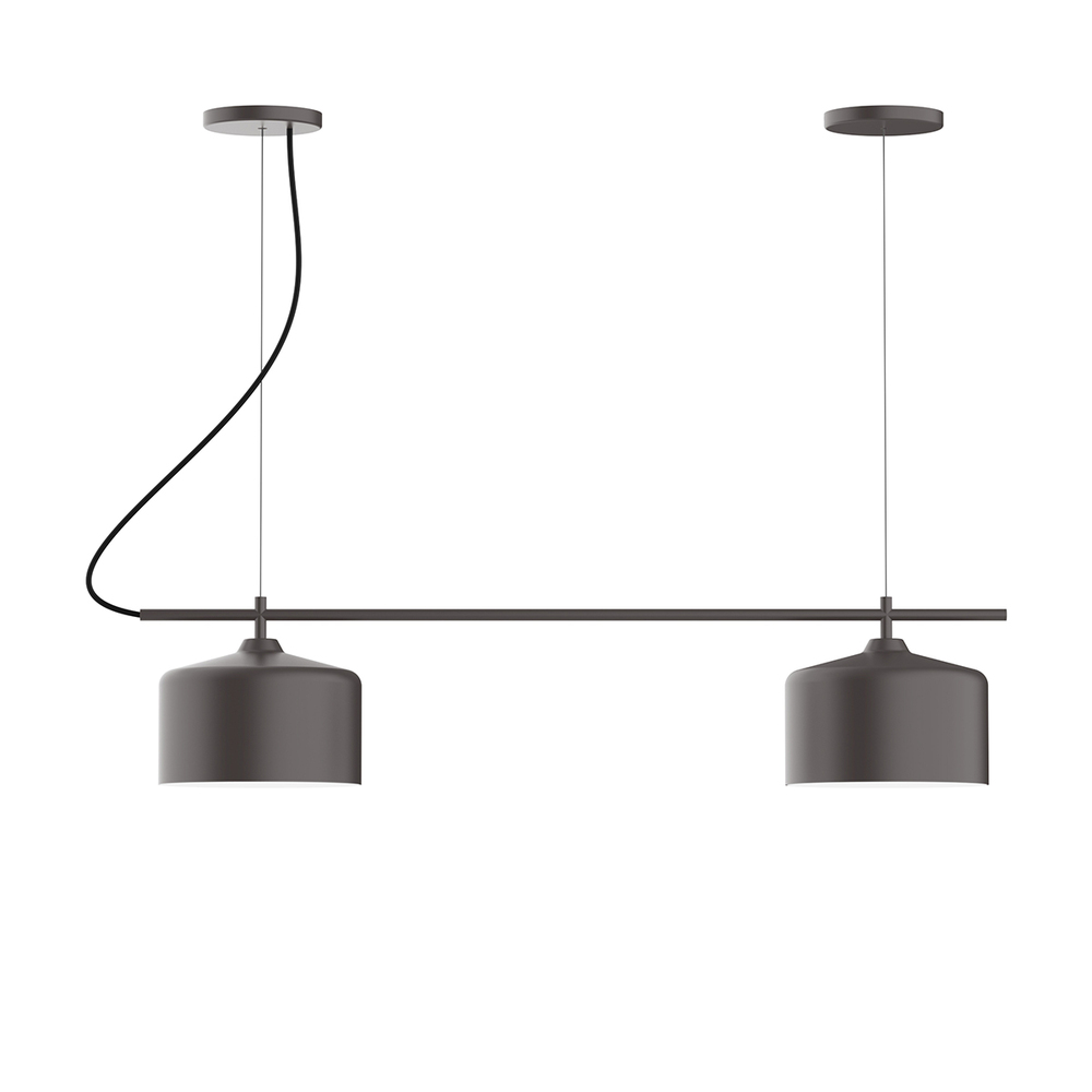 2-Light Linear Axis Chandelier, Bronze Matte