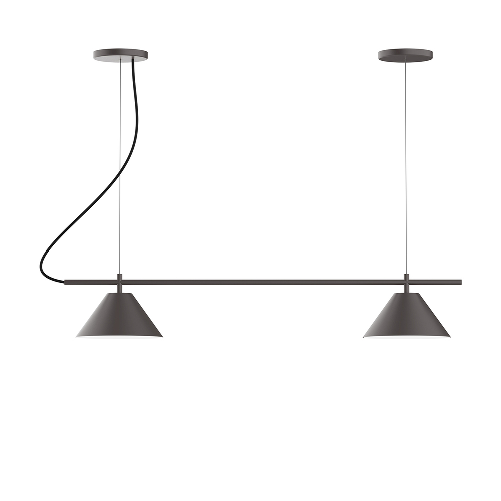 2-Light Linear Pinnacle LED Chandelier, Bronze Matte