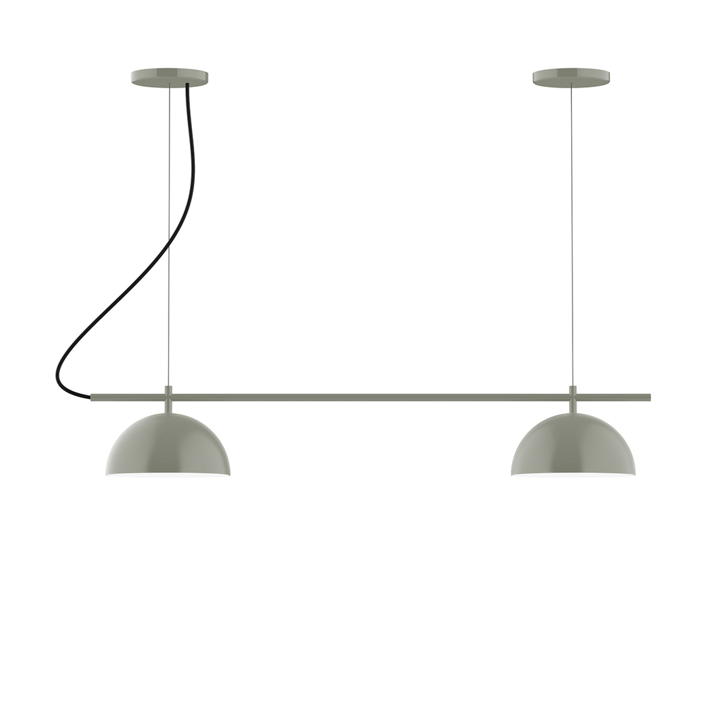2-Light Linear Arcade LED Chandelier, Moss Green