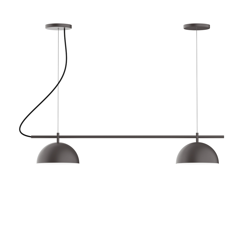 2-Light Linear Arcade LED Chandelier with White SJT Cord, Bronze Matte