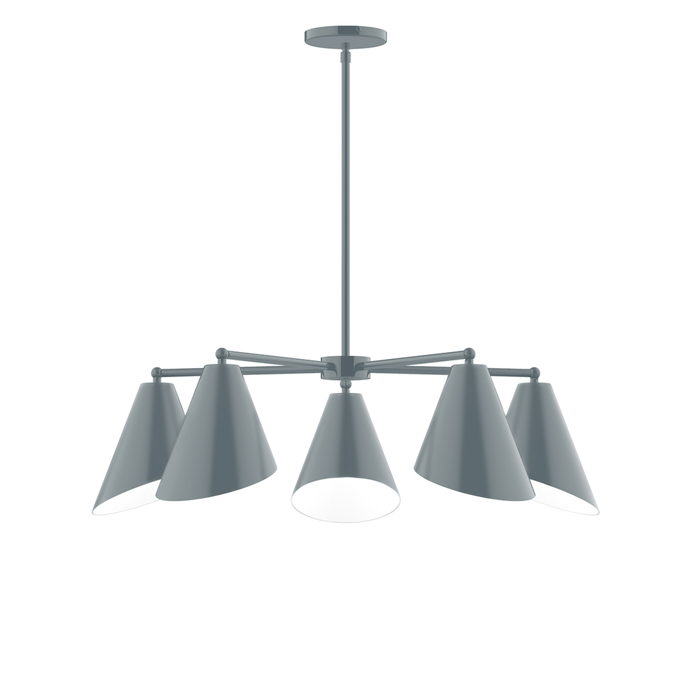 5-Light Jasmine Chandelier, Slate Gray