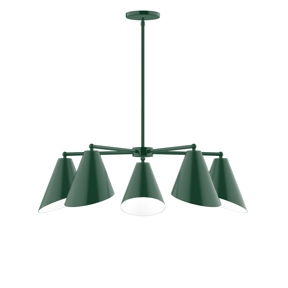 5-Light Jasmine Chandelier, Forest Green