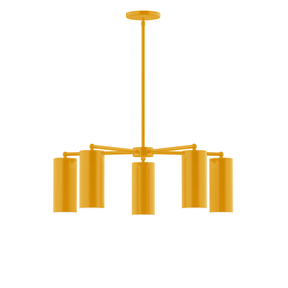 5-Light Jordan Chandelier, Bright Yellow