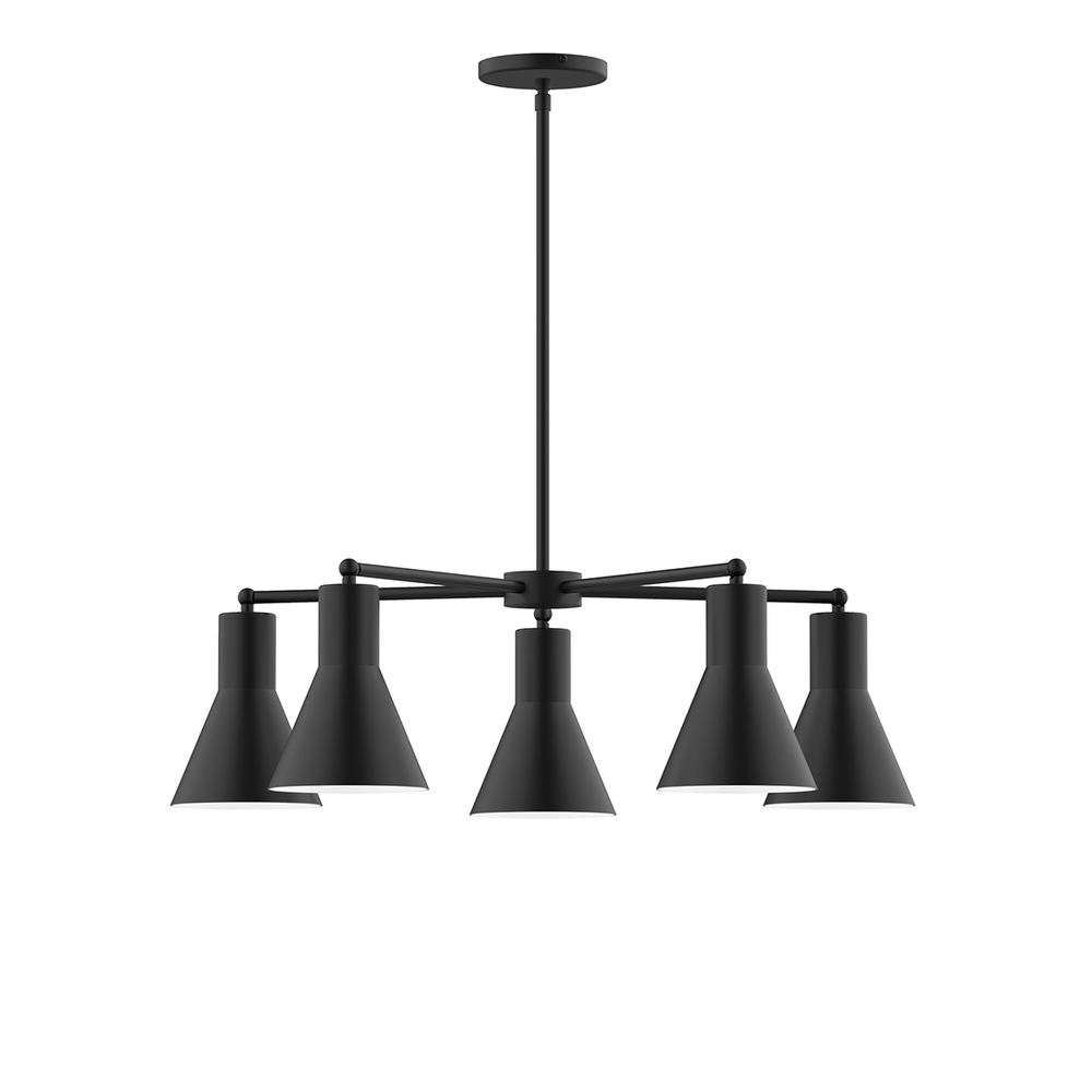 5-Light Flare Chandelier, Moss Green