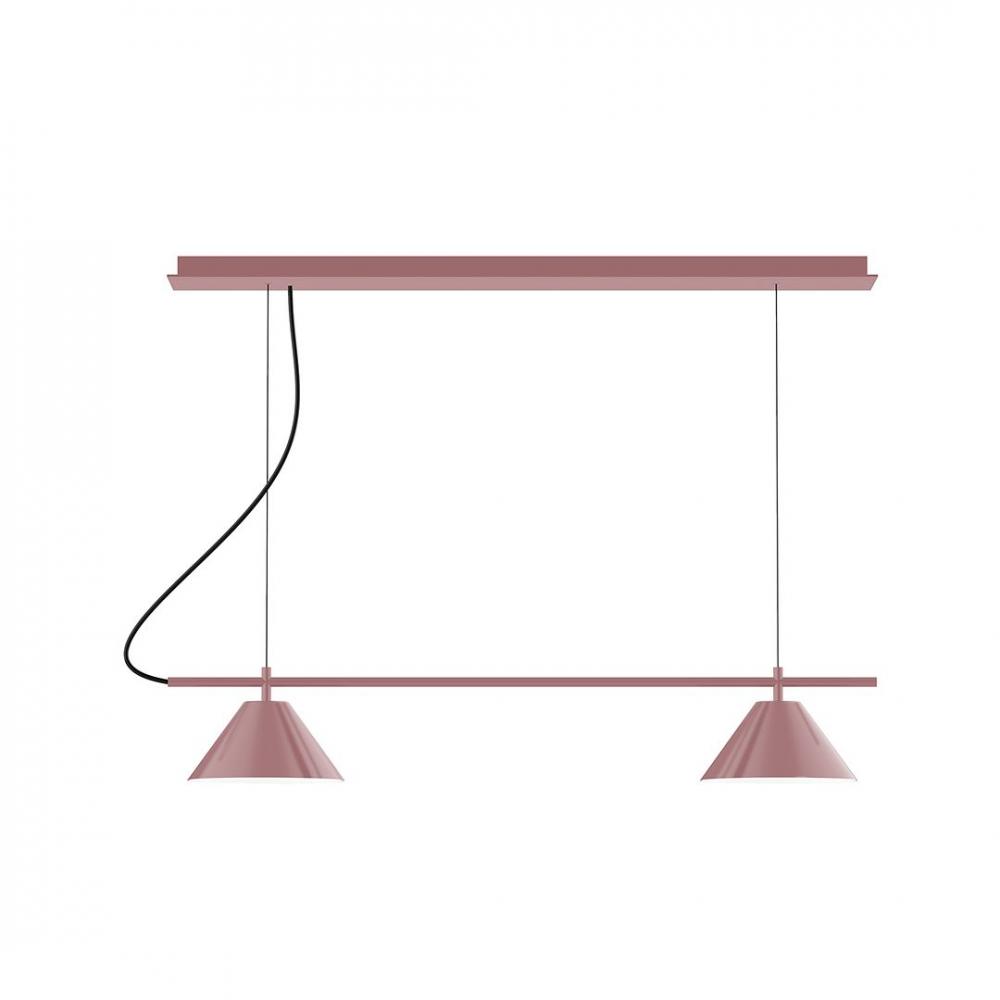 2-Light Linear Nest LED Chandelier, Mauve