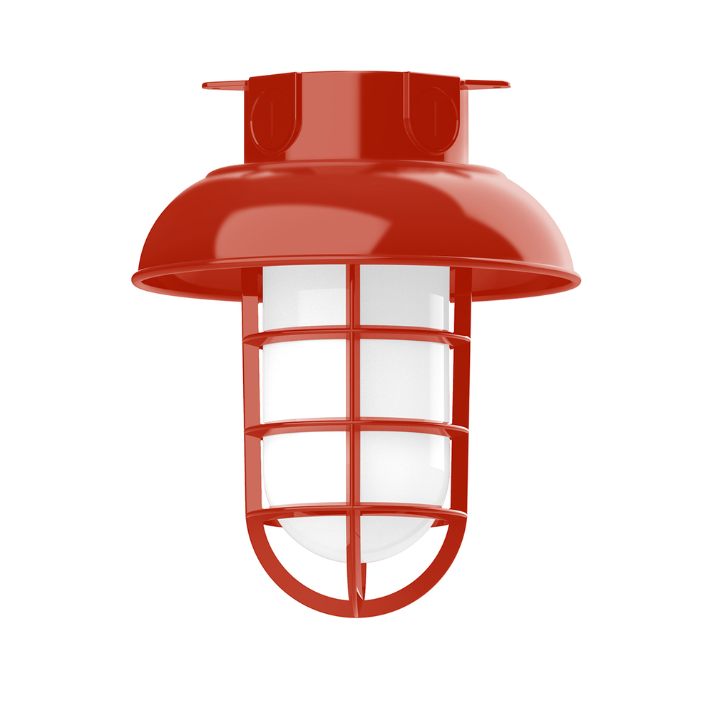 8" Vaportite flush mount ceiling light, Vermillion