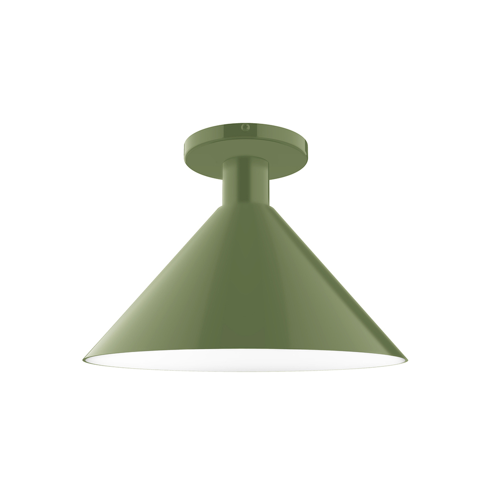 12" Chase Flush Mount, Fern Green