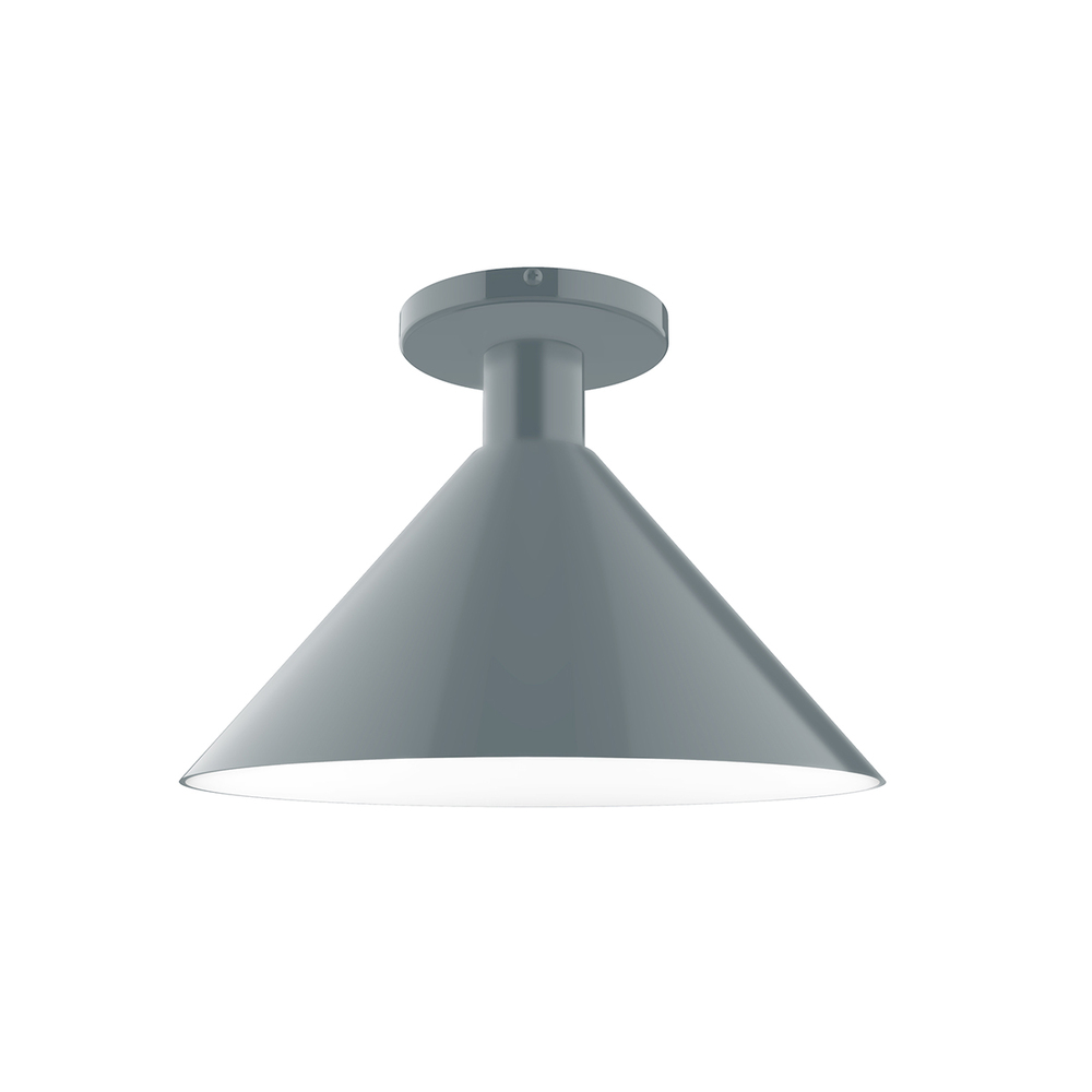 12" Chase Flush Mount, Slate Gray