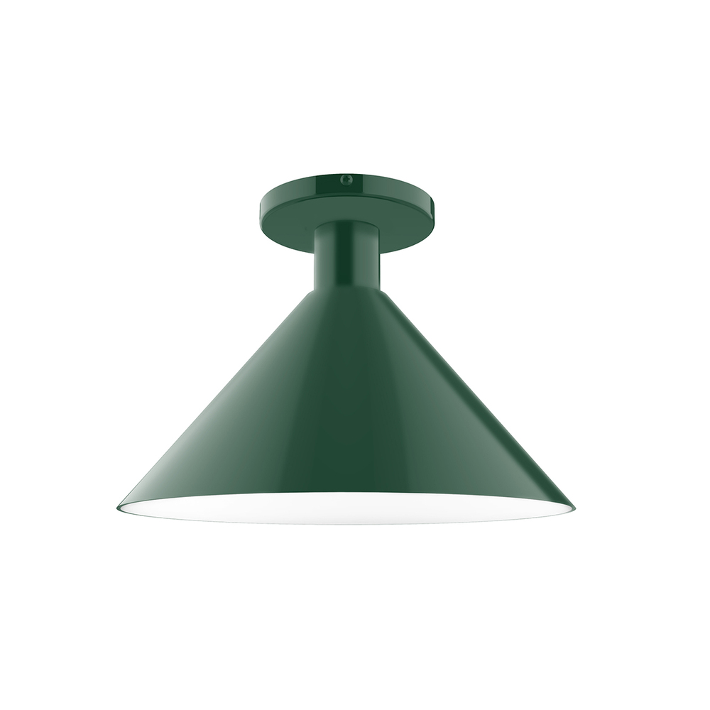 12" Chase Flush Mount, Forest Green