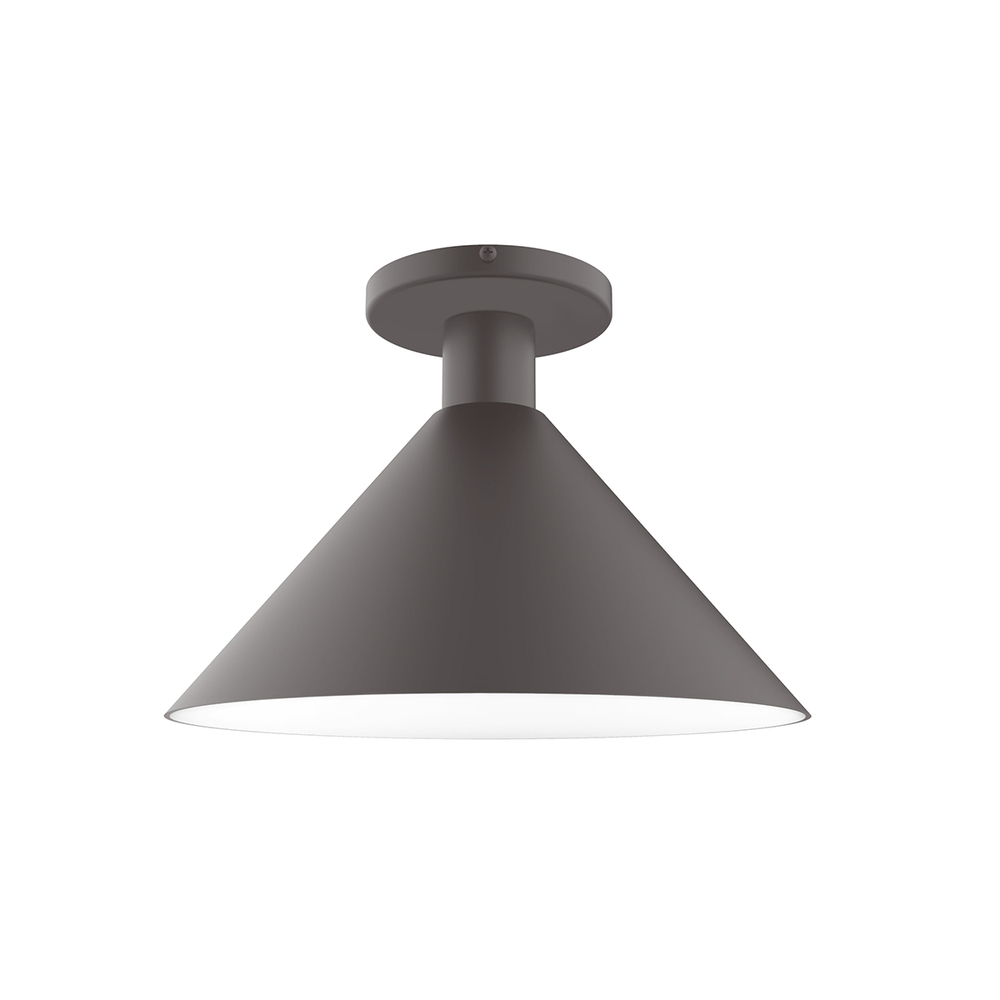 12" Chase Flush Mount, Bronze Matte
