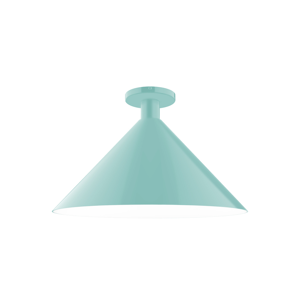 18" Chase Flush Mount, Sea Green