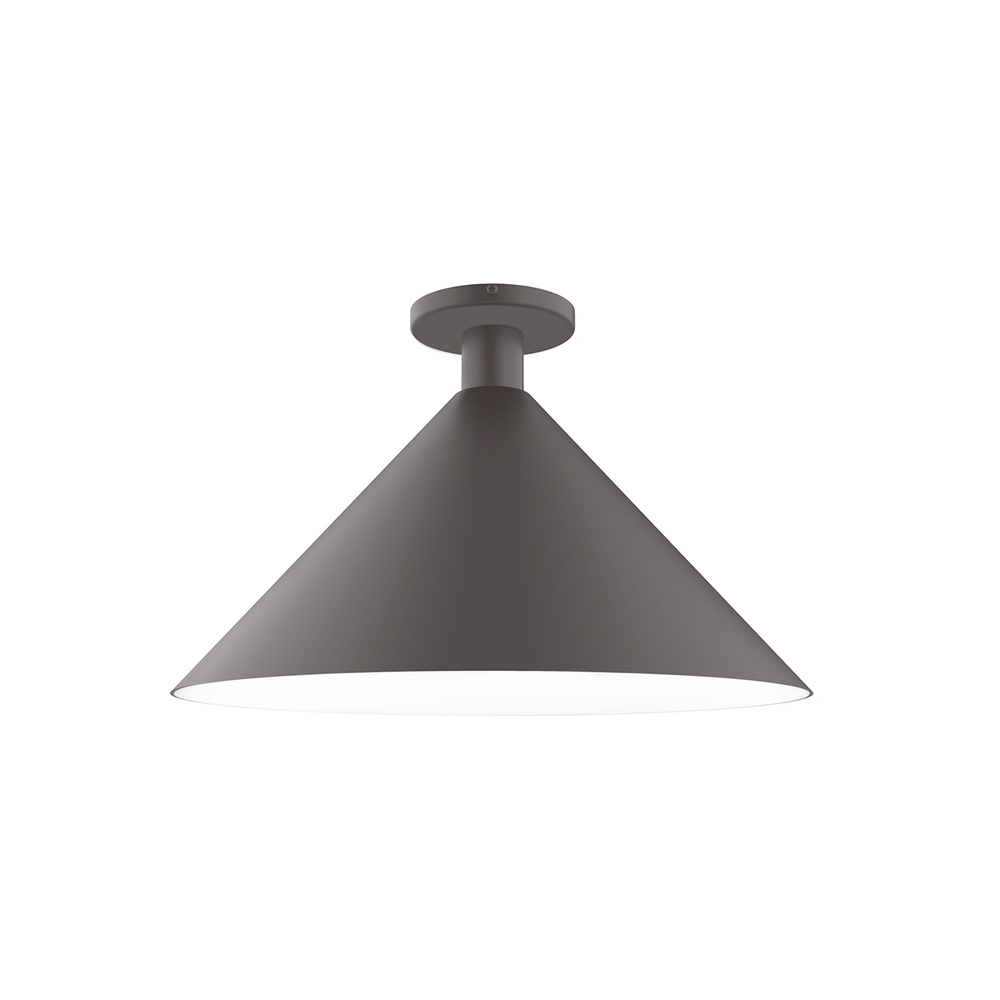 18" Chase Flush Mount, Bronze Matte