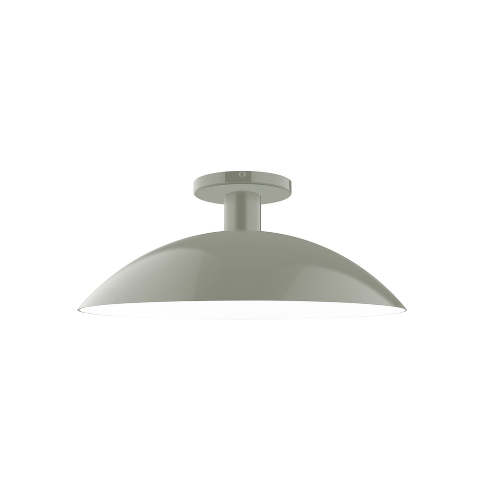 16" Glow Flush Mount, Moss Green