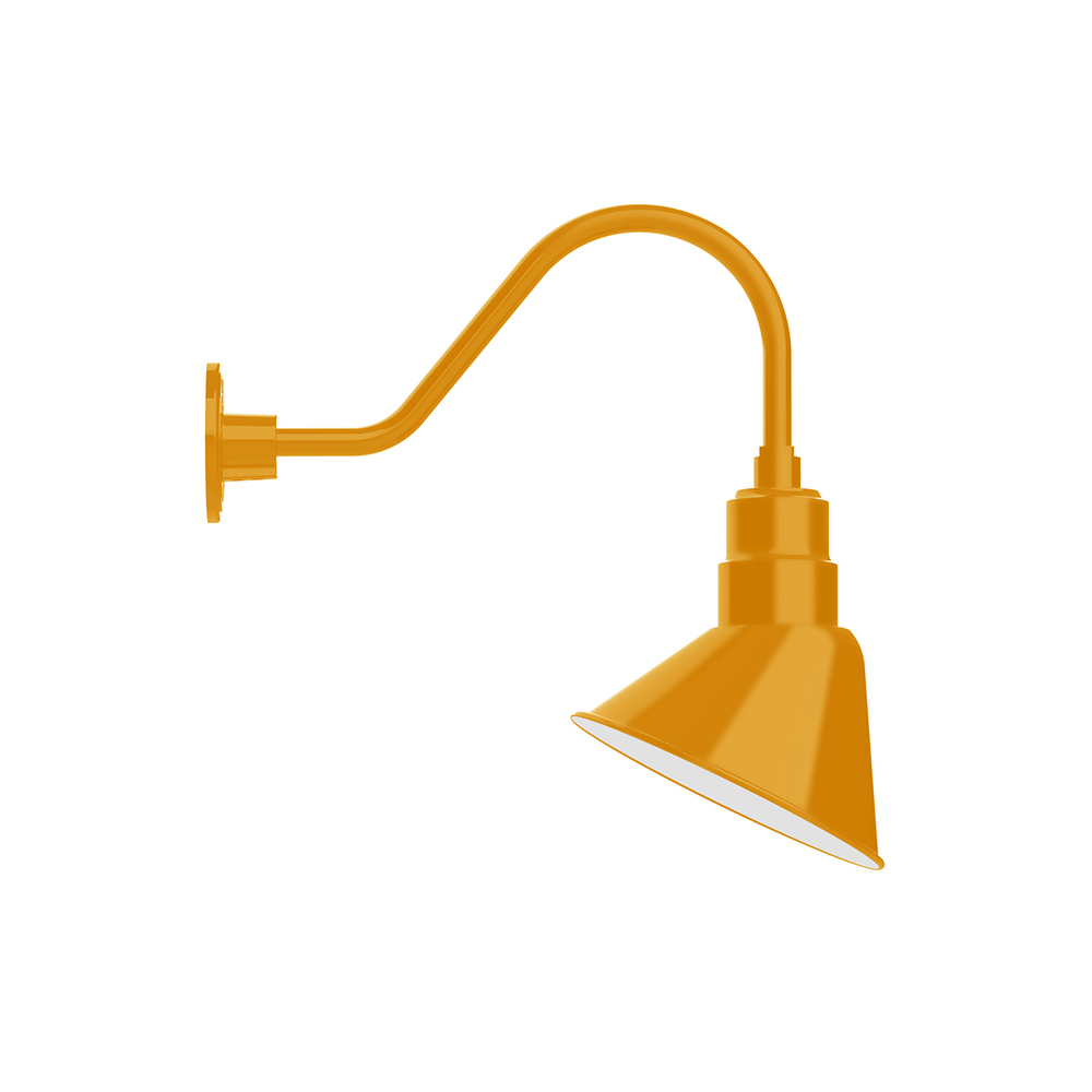 10" Angle shade gooseneck wall mount, Bright Yellow