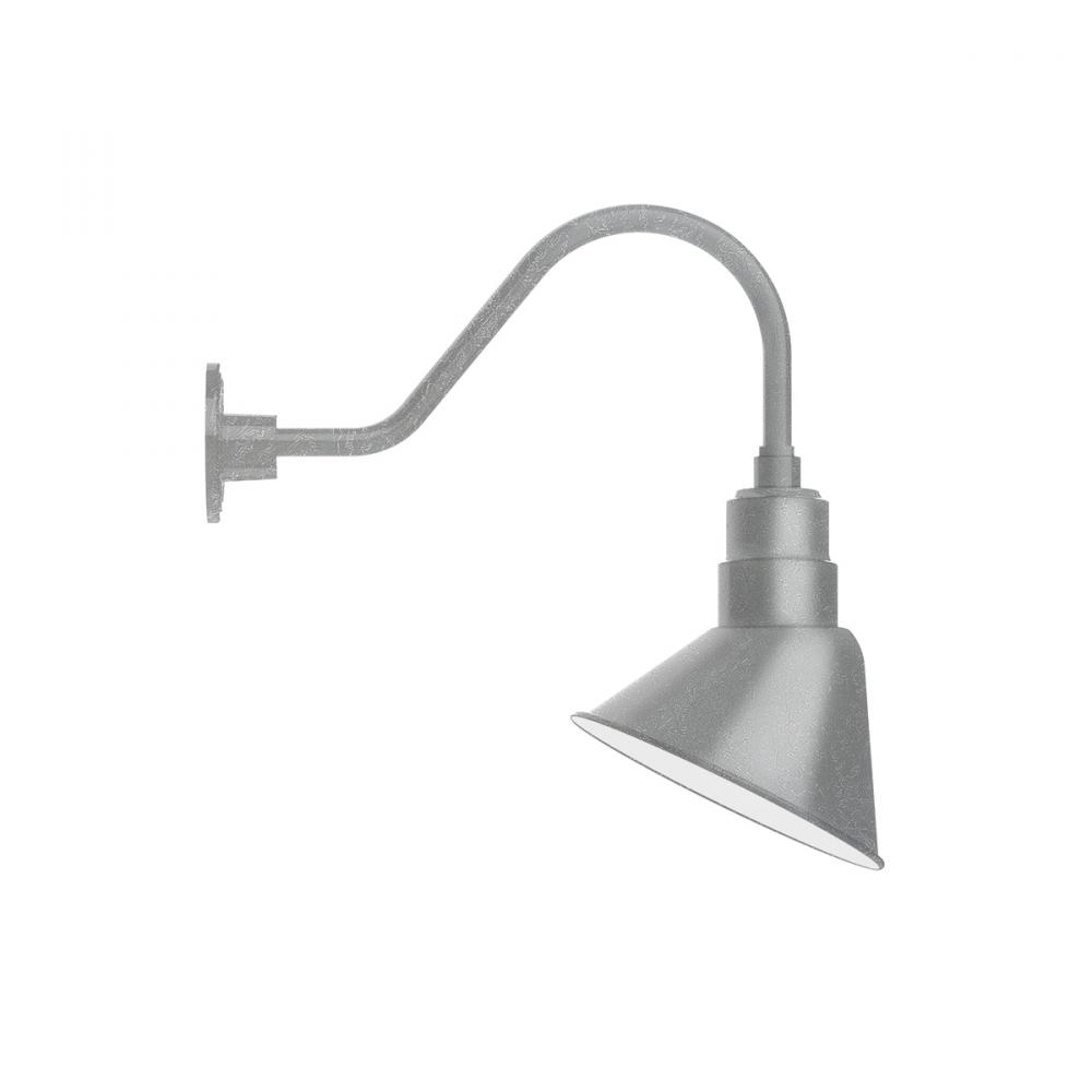 10" Angle shade gooseneck wall mount, Painted Galvanized