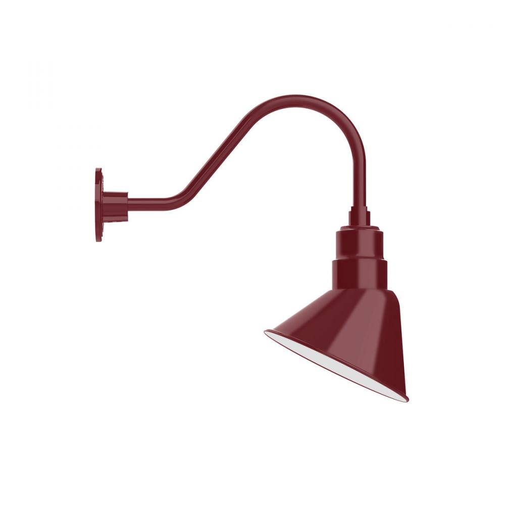 10" Angle shade gooseneck wall mount, Barn Red