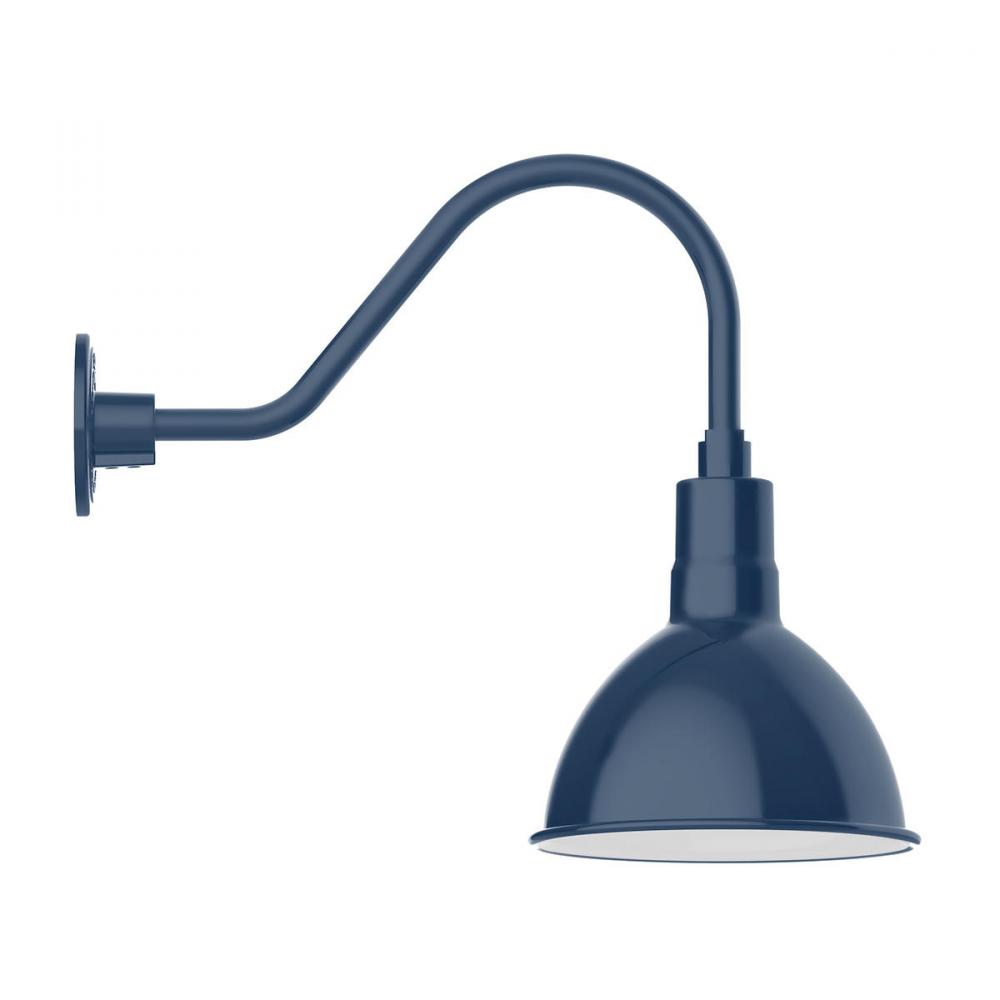 10" Deep Bowl shade, gooseneck wall mount, Navy