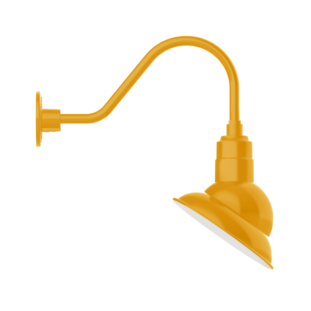10" Emblem shade gooseneck wall mount, Bright Yellow