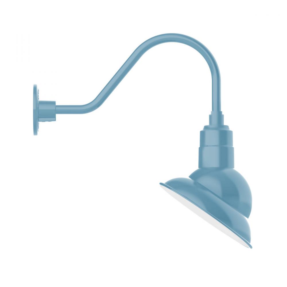 10" Emblem shade gooseneck wall mount, Light Blue