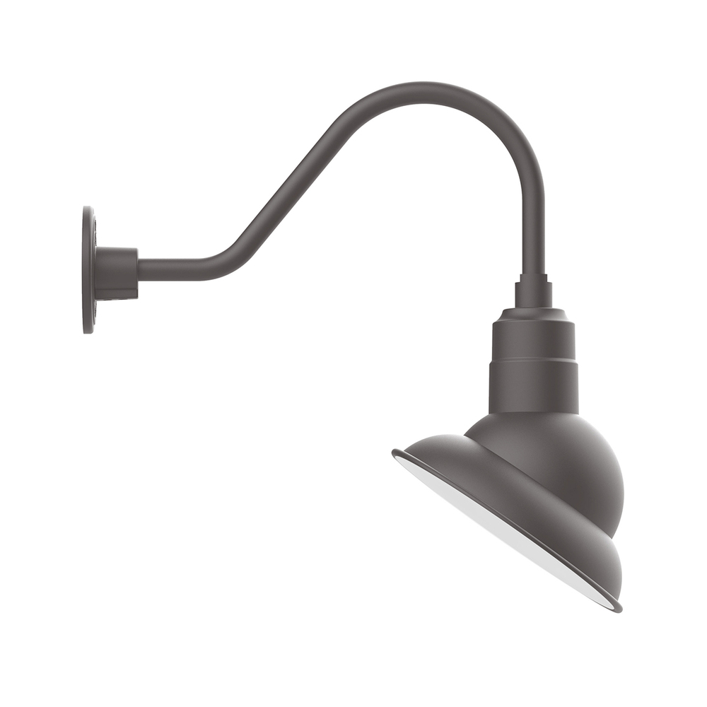 10" Emblem shade gooseneck wall mount, Bronze Matte
