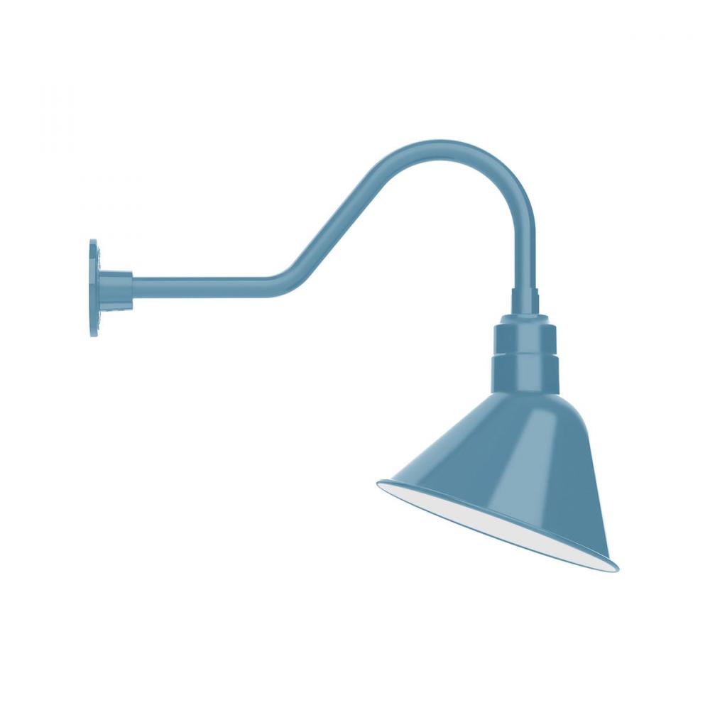 12" Angle shade gooseneck wall mount, Light Blue