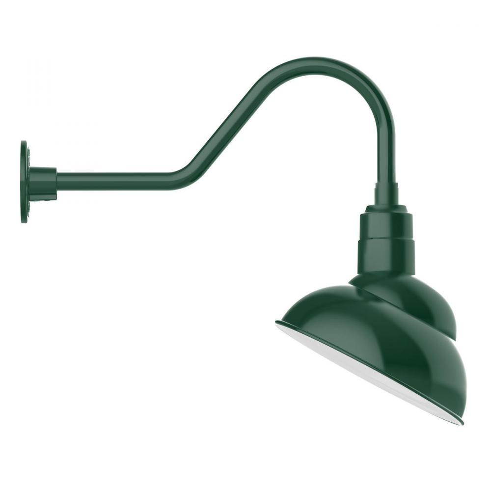 12" Emblem shade gooseneck wall mount, Forest Green