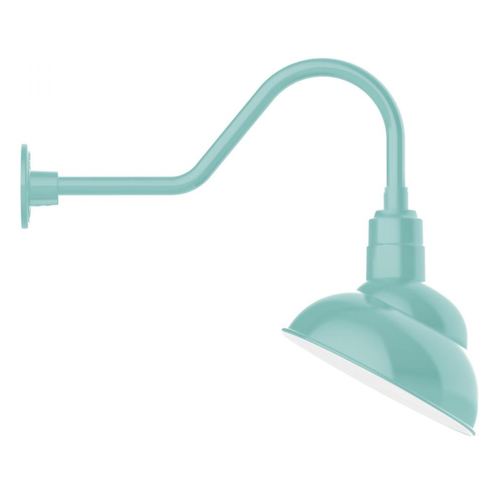 12" Emblem shade gooseneck wall mount, Sea Green