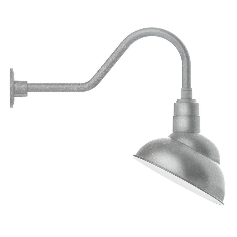 12" Emblem shade gooseneck wall mount, Painted Galvanized