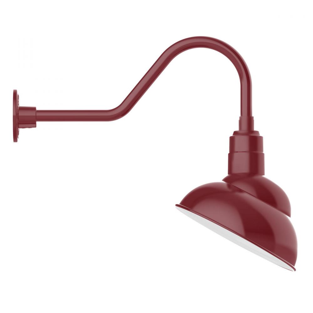12" Emblem shade gooseneck wall mount, Barn Red