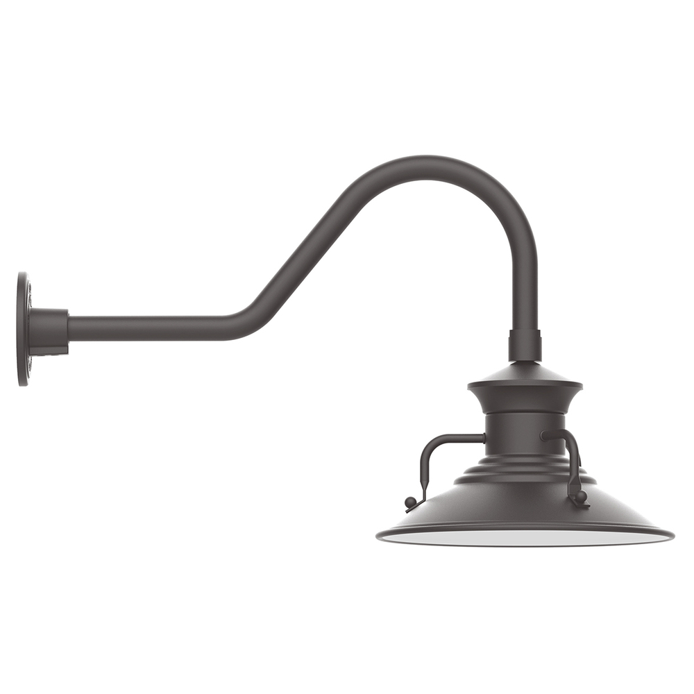 12" Homestead shade, gooseneck wall mount, Bronze Matte