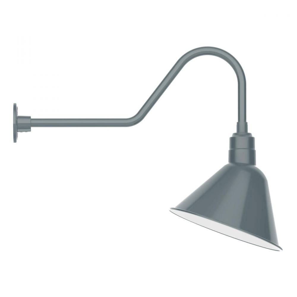 14" Angle shade gooseneck wall mount, Slate Gray