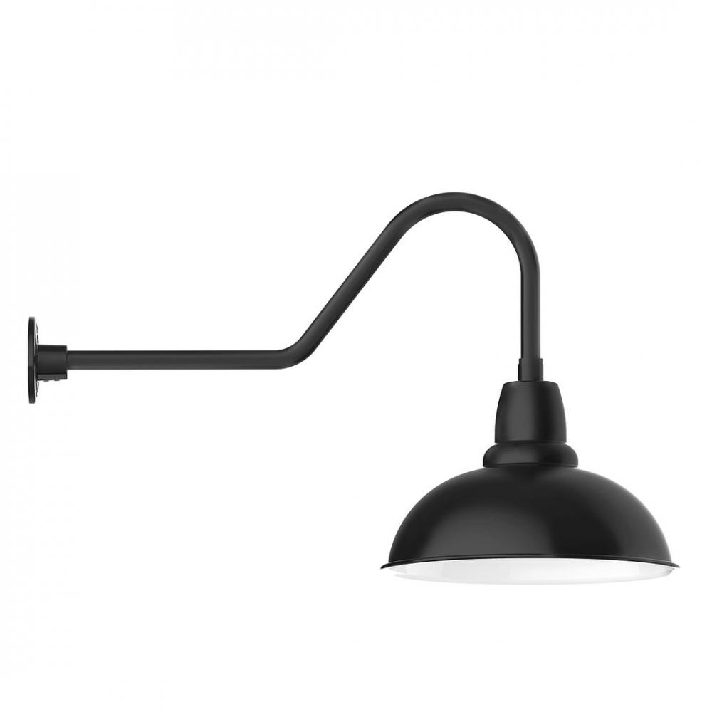 16" Cafe shade, LED Gooseneck Wall mount, Black
