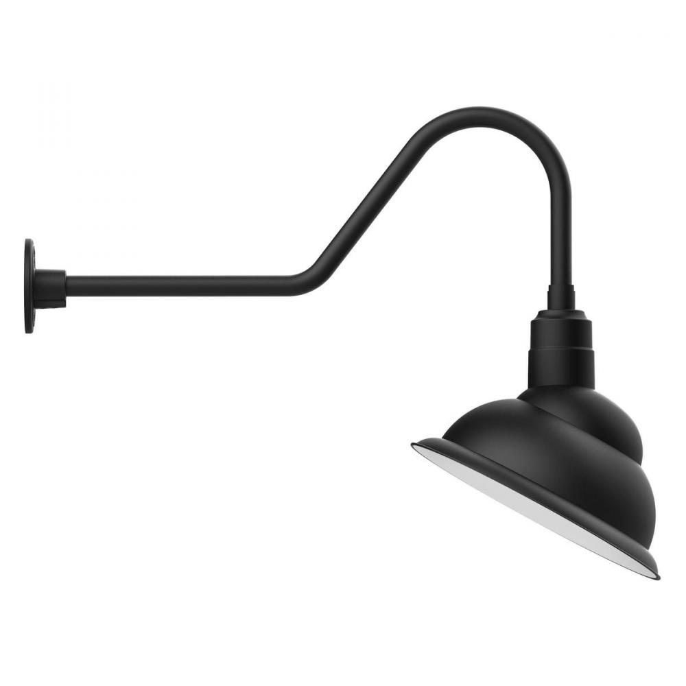 14" Emblem shade gooseneck wall mount, Black