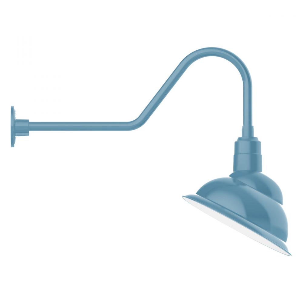 14" Emblem shade gooseneck wall mount, Light Blue