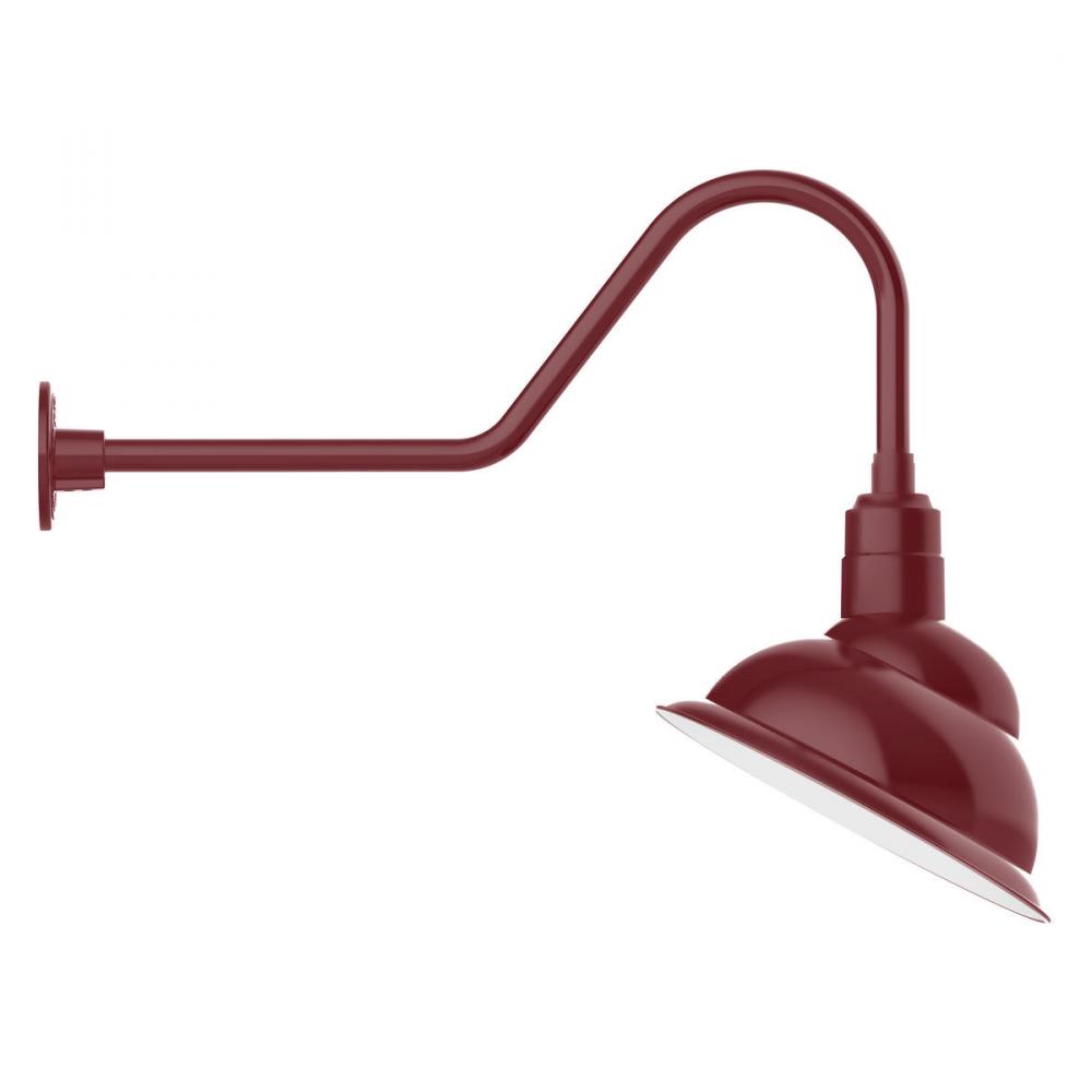 14" Emblem shade gooseneck wall mount, Barn Red