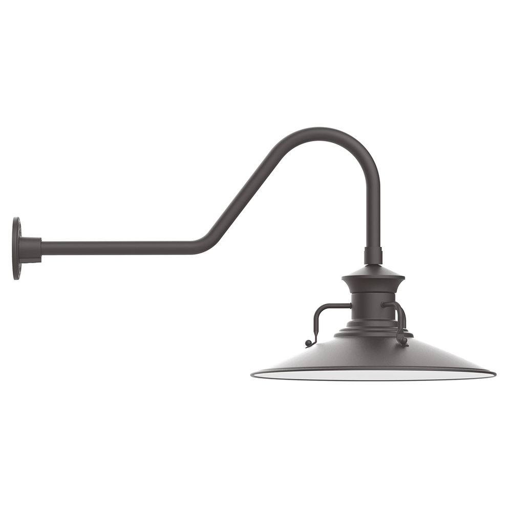 18" Homestead shade, gooseneck wall mount, Bronze Matte