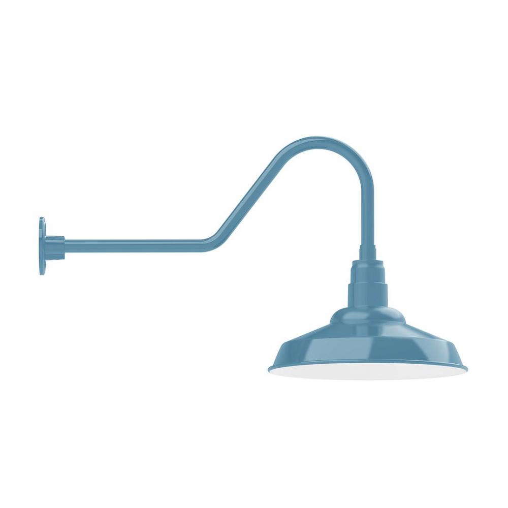 16" Warehouse shade, LED Gooseneck Wall mount, decorative canopy cover, Light Blue