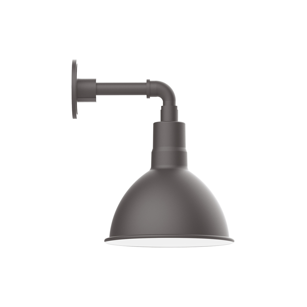 10" Deep Bowl shade, straight arm wall mount, Bronze Matte