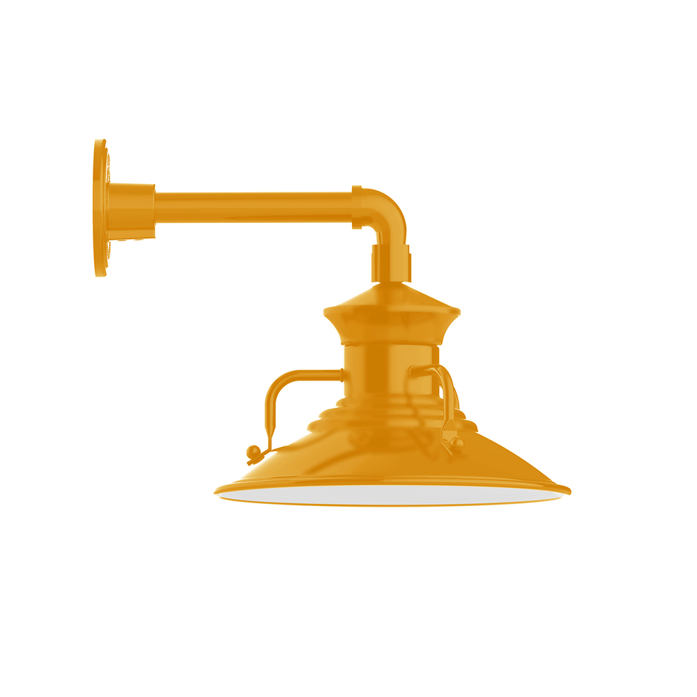 12" Homestead shade, Straight Arm wall mount, Bright Yellow