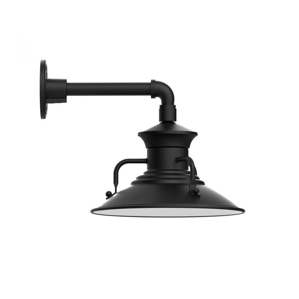12" Homestead shade, Straight Arm wall mount, Black