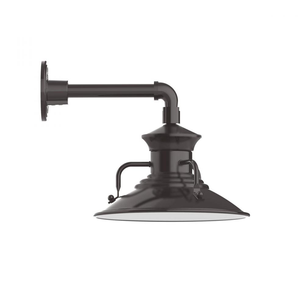 12" Homestead shade, Straight Arm wall mount, Architectural Bronze