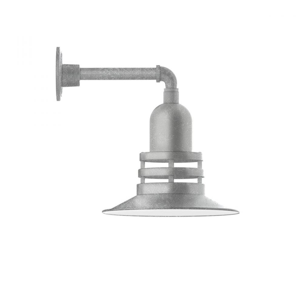 12" Atomic shade, Straight Arm wall mount, Painted Galvanized
