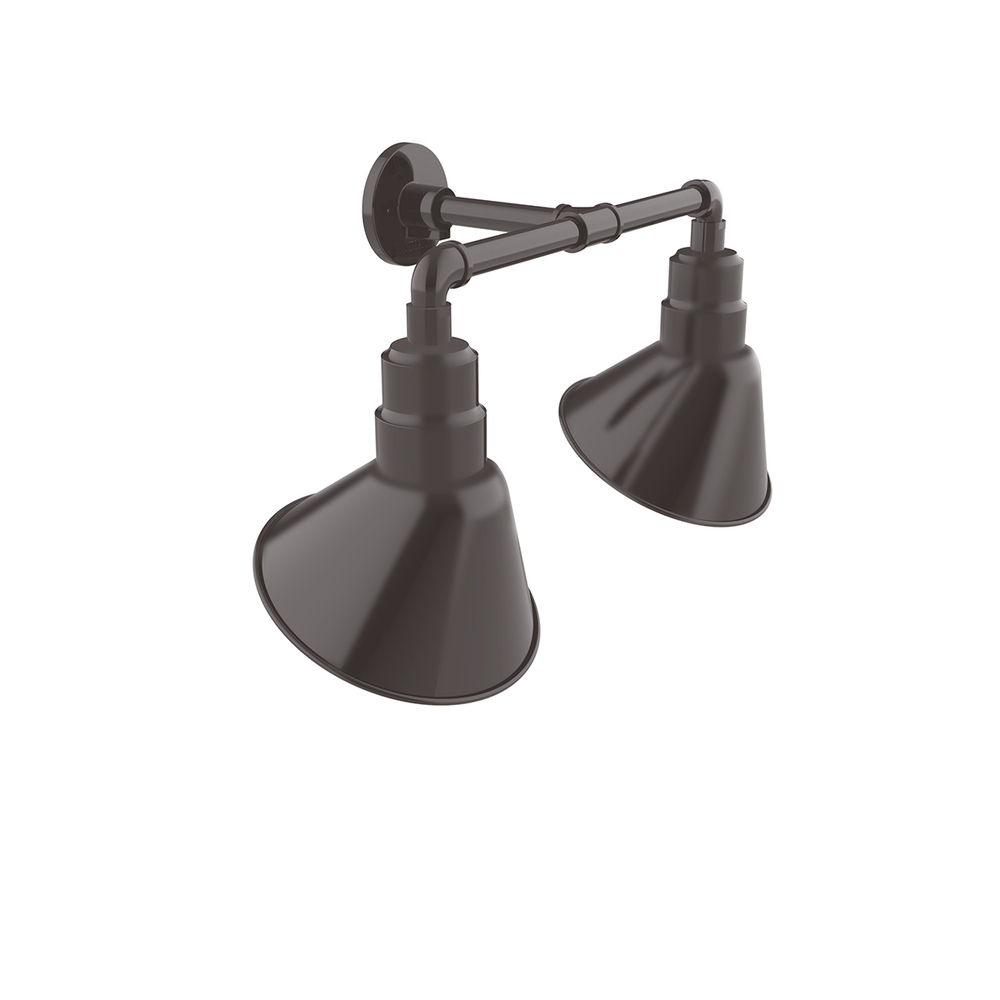 Angle 10" 2-Light Straight Arm Wall Light in Architectural Bronze