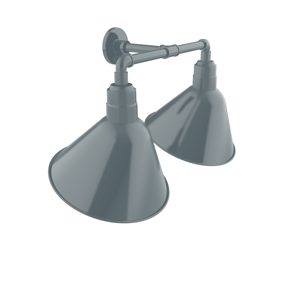 Angle 14" 2-Light Straight Arm Wall Light in Bright Yellow