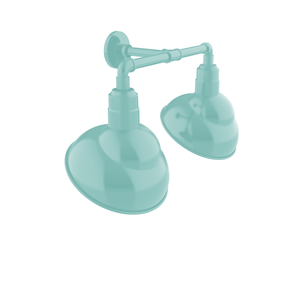 Emblem 12" 2-Light Straight Arm Wall Light in Sea Green