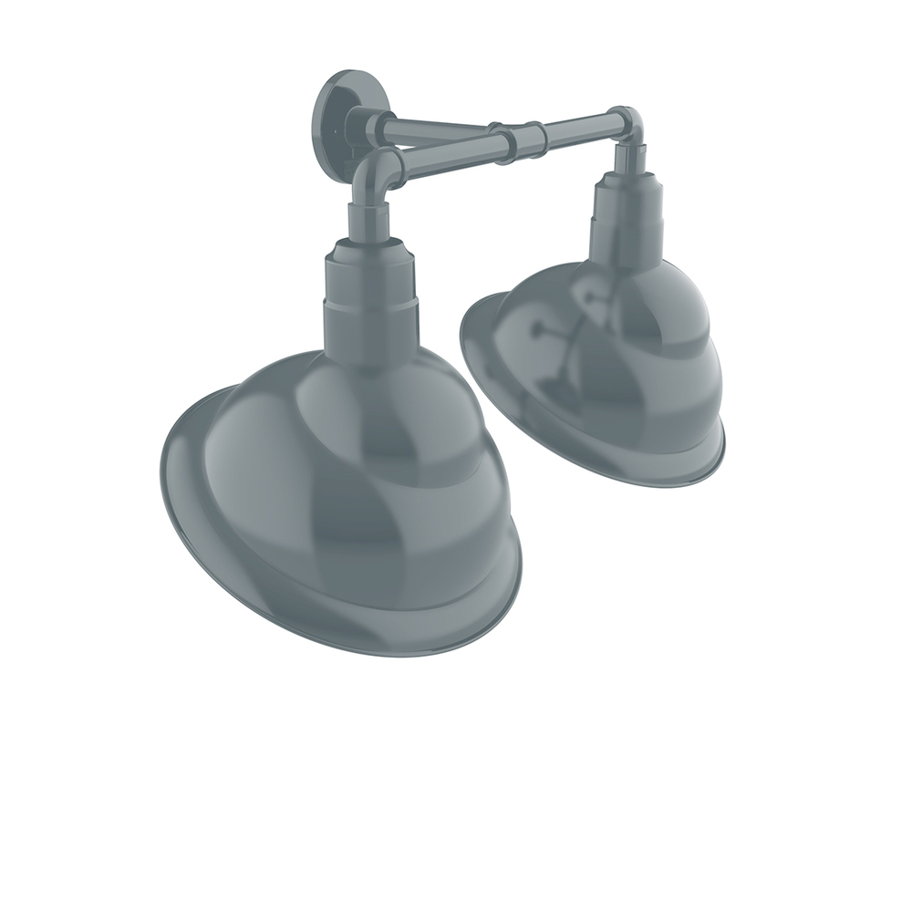 Emblem 14" 2-Light Straight Arm Wall Light in Light Blue